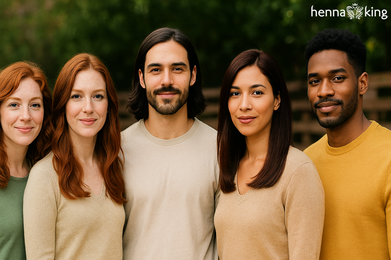 A group of people who use henna hair dye from Henna King.