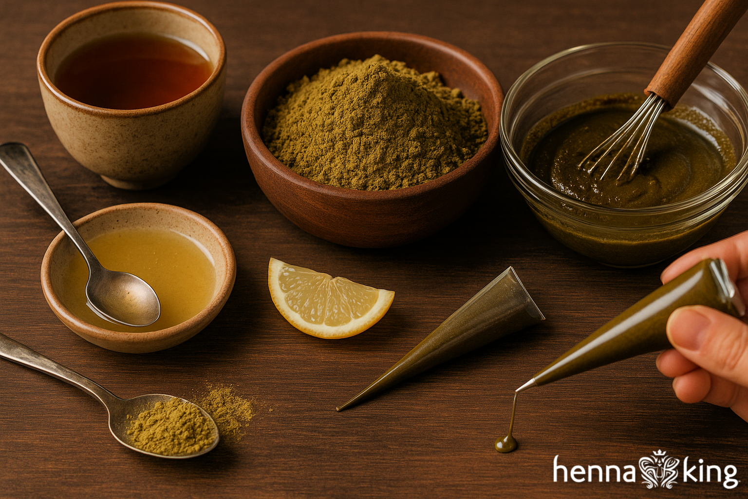 Henna powder and henna cones from Henna King.