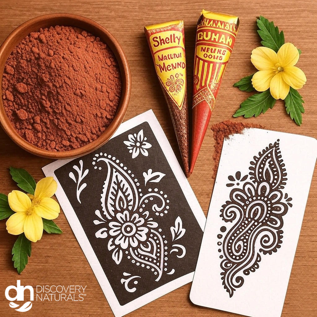 Henna cones and henna powder by Henna King.